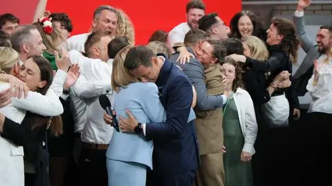 Warszawa, 01.06.2025. Wieczór wyborczy Rafała Trzaskowskiego po ogłoszeniu prognozy exit poll
